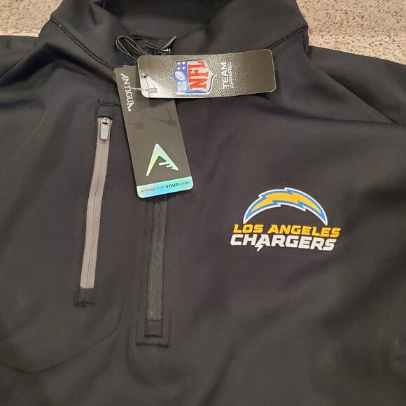 Los Angeles Chargers Antigua 1/4 Zip Fleece Pullover Sweater Men's Size 2XLT - Picture 2 of 4